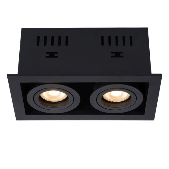 Double design black directional recessed spot 2xGU10