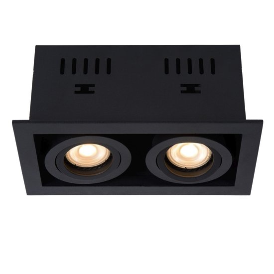 Double design black directional recessed spot 2xGU10
