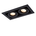 Double design black directional recessed spot 2xGU10