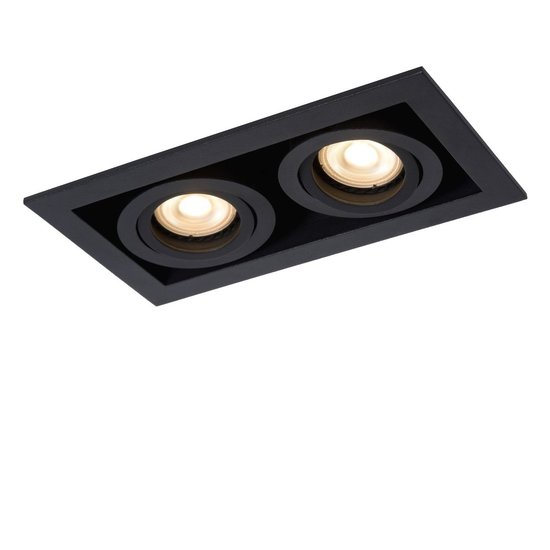 Double design black directional recessed spot 2xGU10
