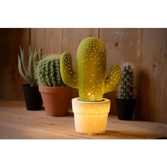 Green cactus table lamp 20 cm E14