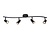 Spot de plafond intemporel noir Spot LED GU10 4 pièces