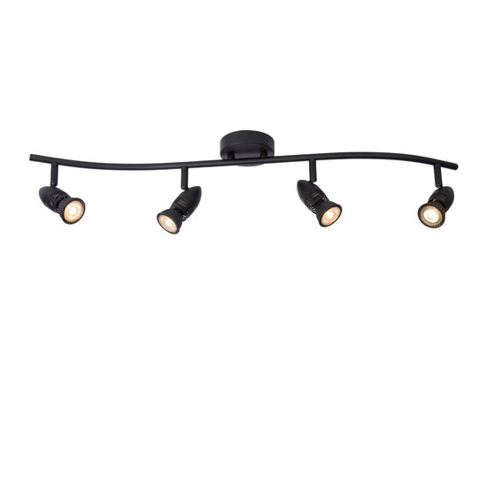 Spot de plafond intemporel noir Spot LED GU10 4 pièces