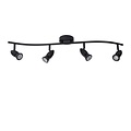 Spot de plafond intemporel noir Spot LED GU10 4 pièces