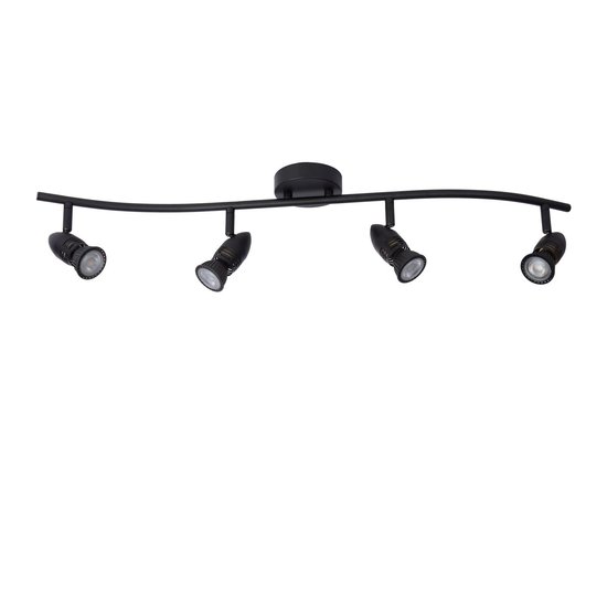 Spot de plafond intemporel noir Spot LED GU10 4 pièces