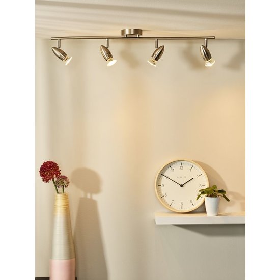 Foco de techo LED GU10 cromo mate atemporal foco 4 piezas