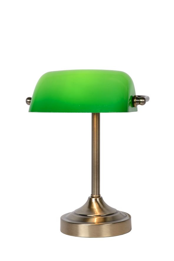 Lampe de banquier bronze lampe de bureau E14 verre vert