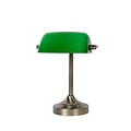 Bankerlampe Bronze Schreibtischlampe E14 grünes Glas