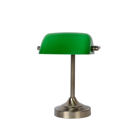 Bankerlampe Bronze Schreibtischlampe E14 grünes Glas