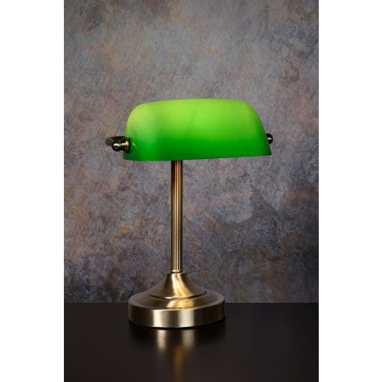 Lampe de banquier bronze lampe de bureau E14 verre vert