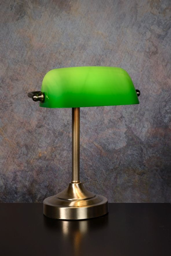 hoop Prediken Afstoting Bankierslamp brons bureaulamp E14 groen glas | My Planet LED