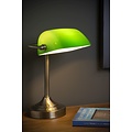 Bankerlampe Bronze Schreibtischlampe E14 grünes Glas