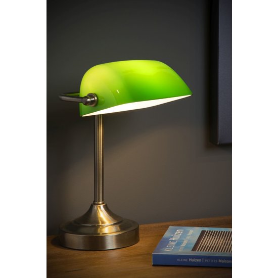 Lampe de banquier bronze lampe de bureau E14 verre vert