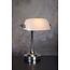 Notarislamp chroom bureaulamp E14 wit glas