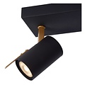 Moderner Dim-to-Warm-Deckenstrahler in Schwarz/Mattgold 2xGU10