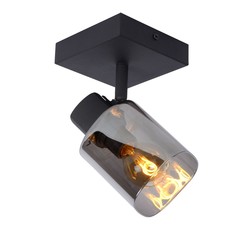 Ceiling spotlight 1xE14 black with smoked glass