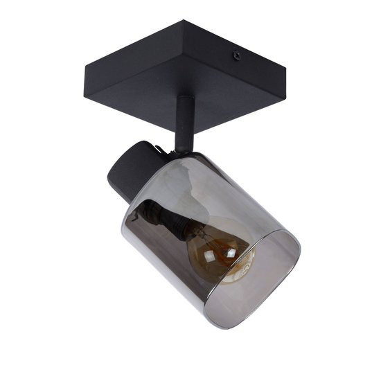 Ceiling spotlight 1xE14 black with smoked glass