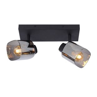 Ceiling spotlight 2xE14 black with smoked glass