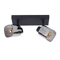Spot de plafond 2xE14 noir avec verre fumé