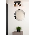 Plafondspot 2xE14 zwart met gerookt glas