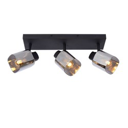 Ceiling spotlight 3xE14 black with smoked glass