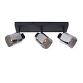 Deckenspot 3xE14 schwarz mit Rauchglas