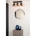 Plafondspot 3xE14 zwart met gerookt glas