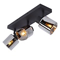 Deckenspot 3xE14 schwarz mit Rauchglas