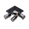 Deckenstrahler 4xE14 schwarz mit Rauchglas