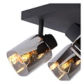 Deckenstrahler 4xE14 schwarz mit Rauchglas