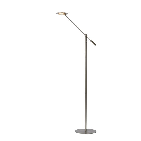 Matt chrome reading lamp standing LED dimmable 1x9W 3000K