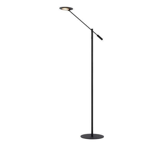 Zwarte leeslamp staand LED dimbaar 1x9W 3000K