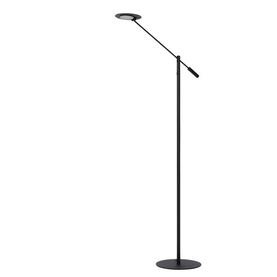 Zwarte leeslamp staand LED dimbaar 1x9W 3000K
