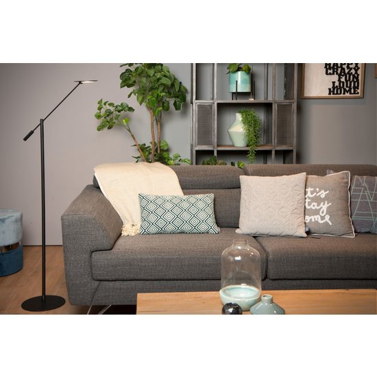 Zwarte leeslamp staand LED dimbaar 1x9W 3000K