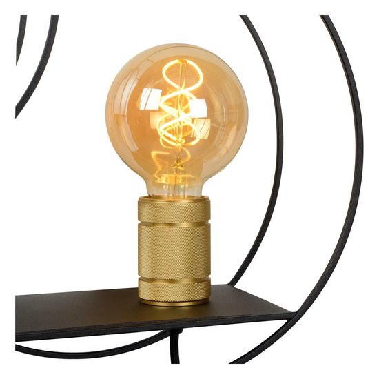 Dekorative schwarze Doppelring-Wandleuchte E27