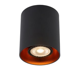 Ceiling spotlight 1xGU10 black with gold round