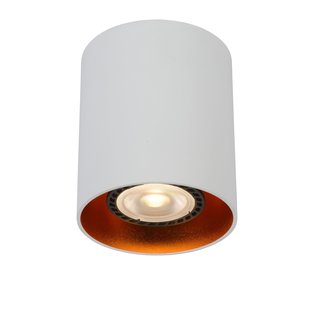 Ceiling spotlight 1xGU10 white with gold round