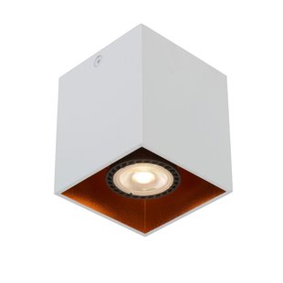 Ceiling spotlight 1xGU10 white with gold square