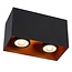 Ceiling spotlight 2xGU10 black with gold rectangle