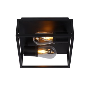 Landelijke badkamer plafondlamp 2xE14 IP54 zwart