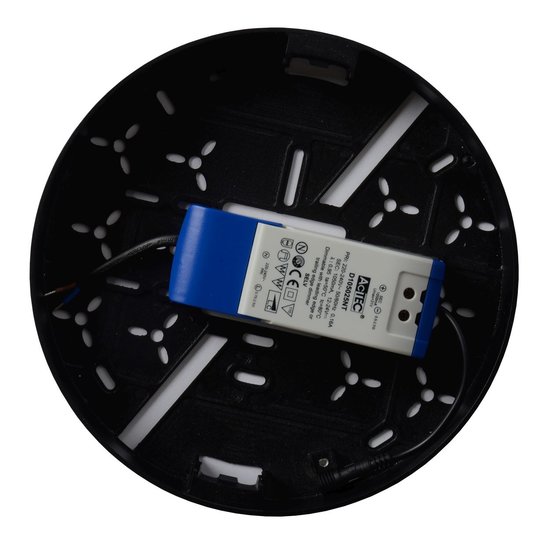 Waterbestendige plafondlamp 30W 3000K IP44 zwart rond