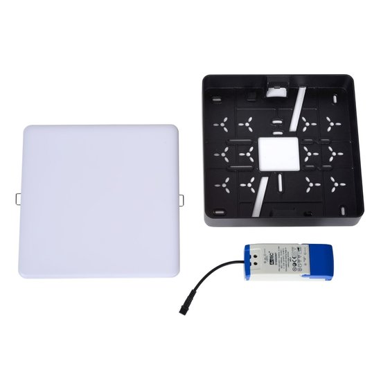 Plafonnier étanche 30W 3000K IP44 carré noir