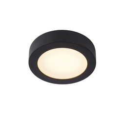 Plafonnier étanche 18cm rond noir dim 12W 3000K IP44