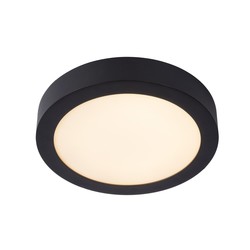 Plafonnier étanche 24cm rond noir dim 15W 3000K IP44