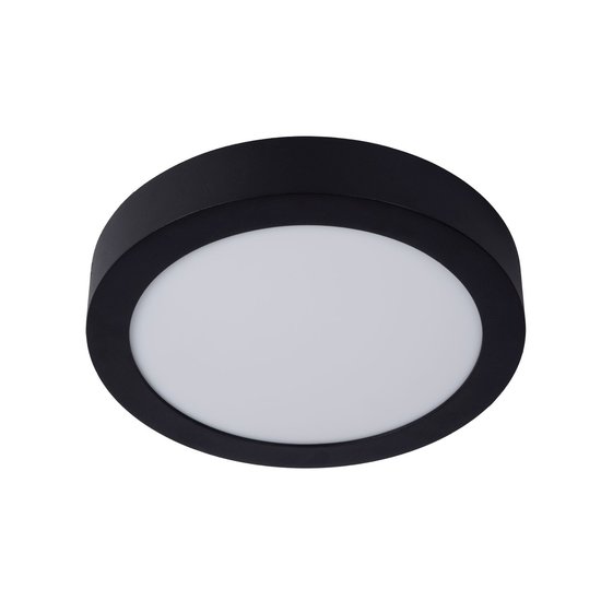 Waterdichte plafondlamp 24cm rond zwart dim 15W 3000K IP44