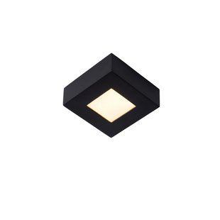 Waterdichte plafondlamp 10,8cm vierkant zwart dim 8W 3000K IP44