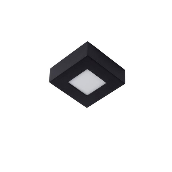 Waterproof ceiling lamp 10.8cm square black dim 8W 3000K IP44