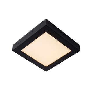 Waterproof ceiling lamp 22cm square black dim 20W 3000K IP44