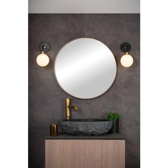 Classic spherical black wall lamp G9 IP44 bathroom small