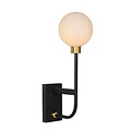 Classic spherical black wall lamp G9 IP44 bathroom large